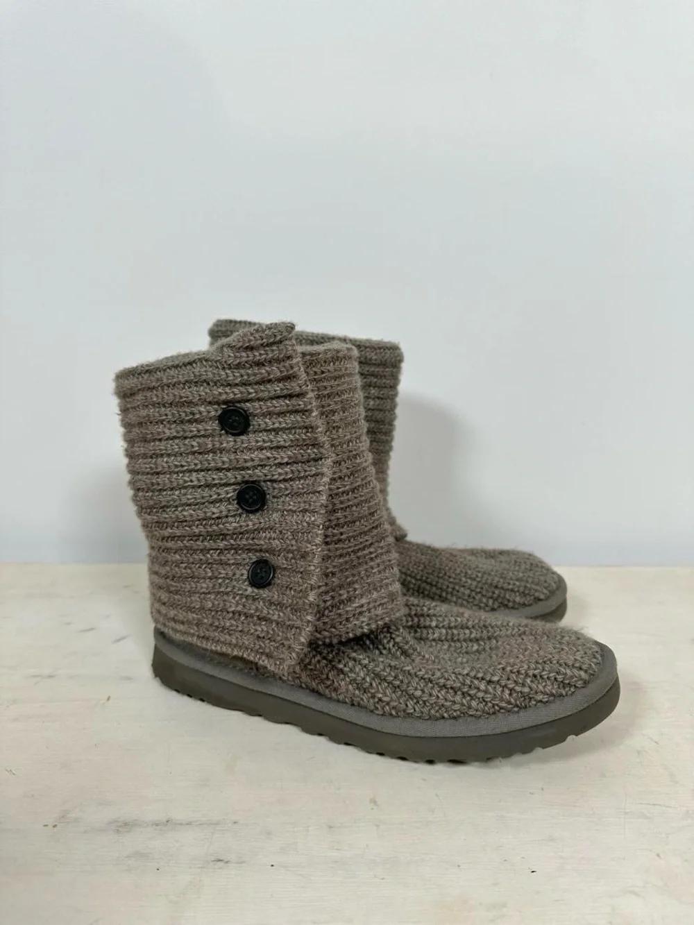 Oatmeal Gray Slouchy Knit Uggs